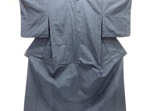 麻の葉織出し手織り紬単衣着物